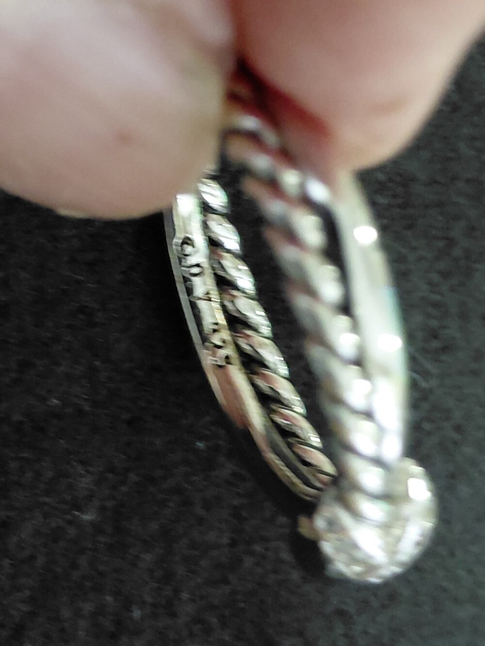 David Yurman Sterling Silver Diamond X  Cable Ring SIZE 7